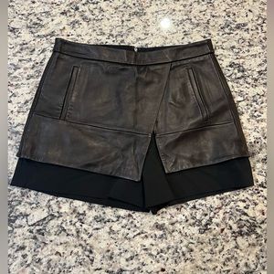 TIBI lamb skin leather shorts skirt size 6